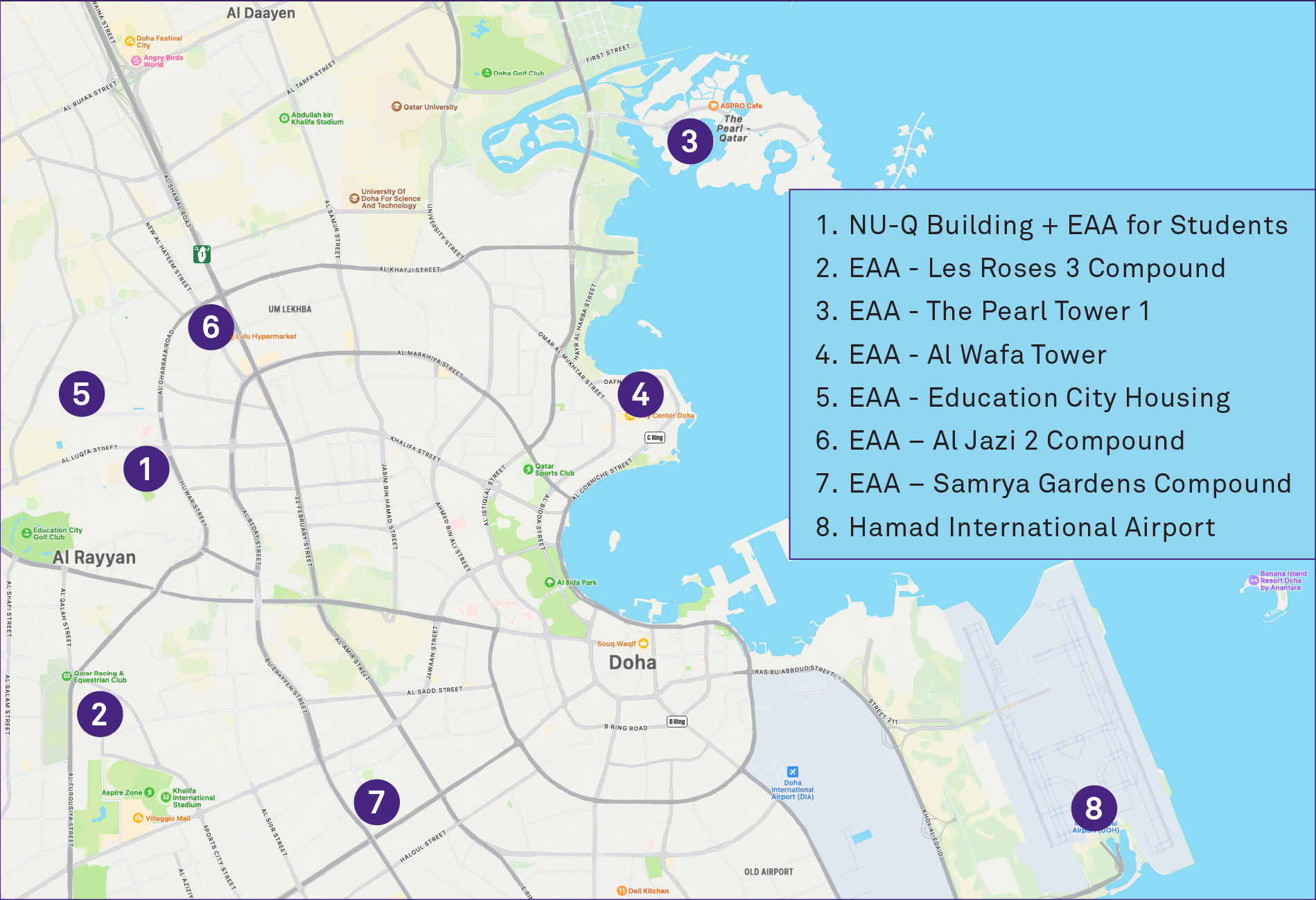 Location of Emergency Assembly Areas (EAA) and Resources