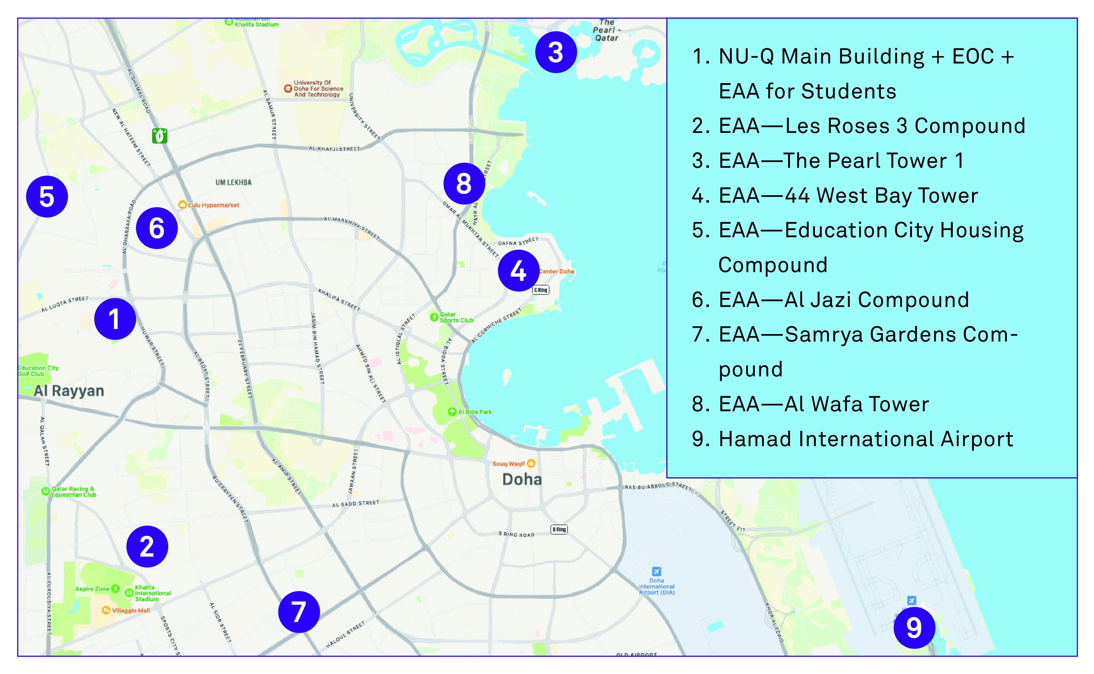 Location of Emergency Assembly Areas (EAA) and Resources